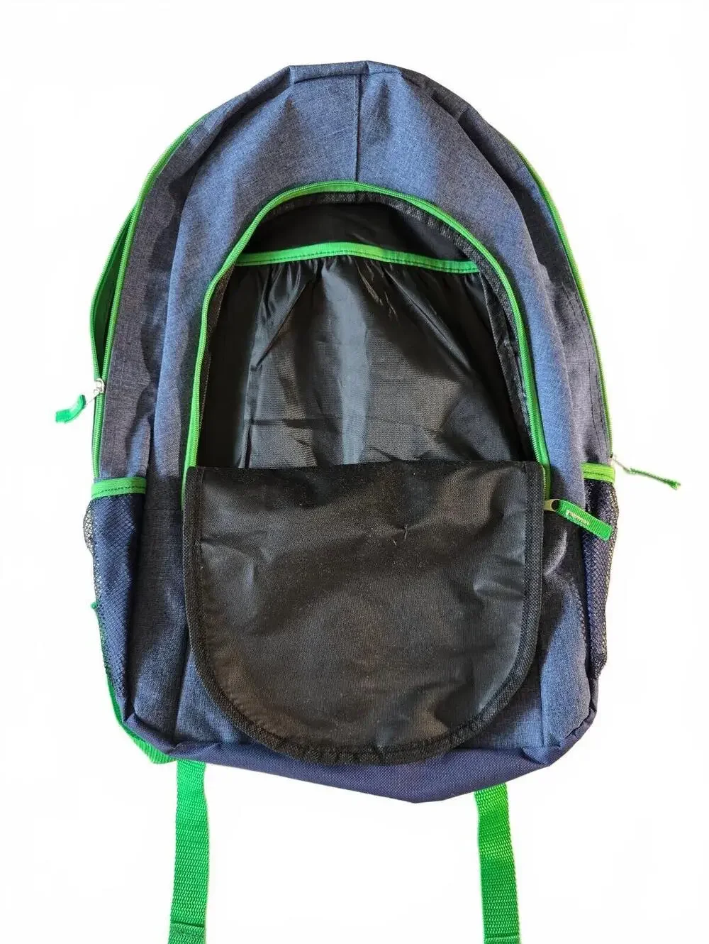 Blue Green Striped Accent Backpack Everyday Carry School Bookbag Tech Daypack